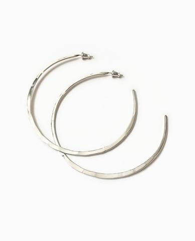 SUAI Large Hammered Hoops / Silver